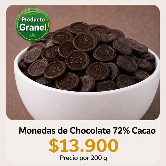 Monedas de Chocolate 72% Cacao