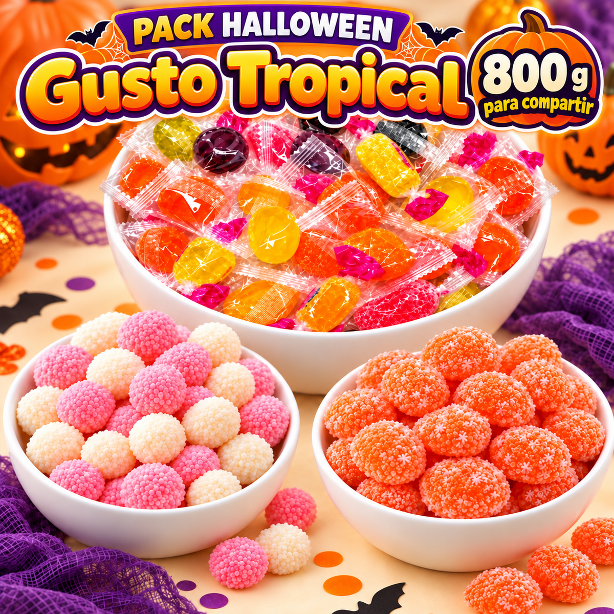 Pack Halloween Gusto Tropical, 800 g para compartir