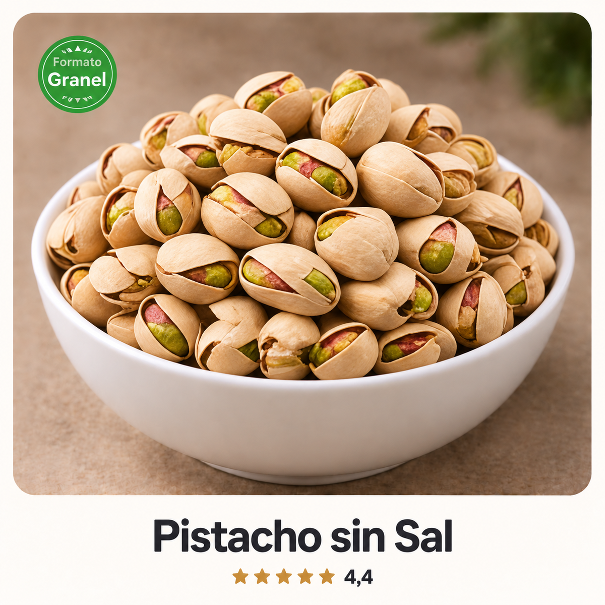 Pistacho sin sal a granel