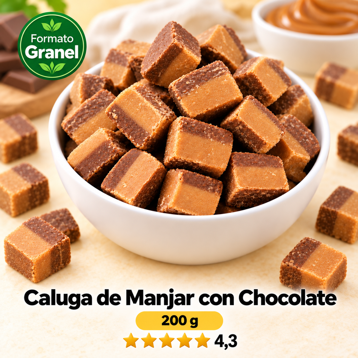 Caluga de Manjar con Chocolate a granel — imagen secundaria